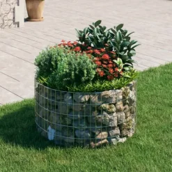 Outlet Gabionsøjle Ø100x50 cm galvaniseret stål rund - Gabionsøjle - Gabionsøjler - Home & Living Krukker & Plantebeholdere