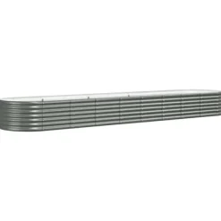 Sale Galvaniseret plantekasse i stål - Holdbar højbed | Størrelse: 368x80x36 cm | Farve: Grå Plantningsbænke