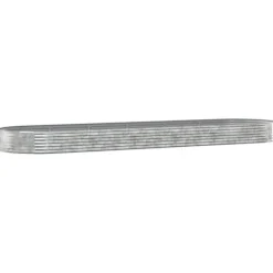 Galvaniseret plantekasse 523x140x36 cm - Højbed i sølvfarvet stål | Størrelse: 523x140x36 cm Plantningsbænke