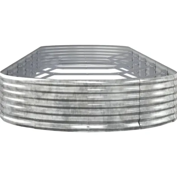 Galvaniseret plantekasse 523x140x36 cm - Højbed i sølvfarvet stål | Størrelse: 523x140x36 cm Plantningsbænke