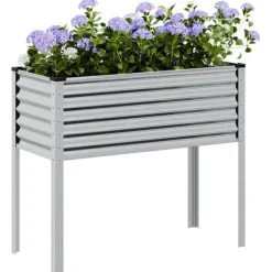Discount Galvaniseret plantekasse til haven - Vejrbestandig stål | Størrelse: 100x45x90 cm Krukker & Plantebeholdere