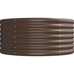 Plantningsbænke^Galvaniseret plantekasse i stål - Højbed | Størrelse: 620x80x36 cm | Farve: Brun