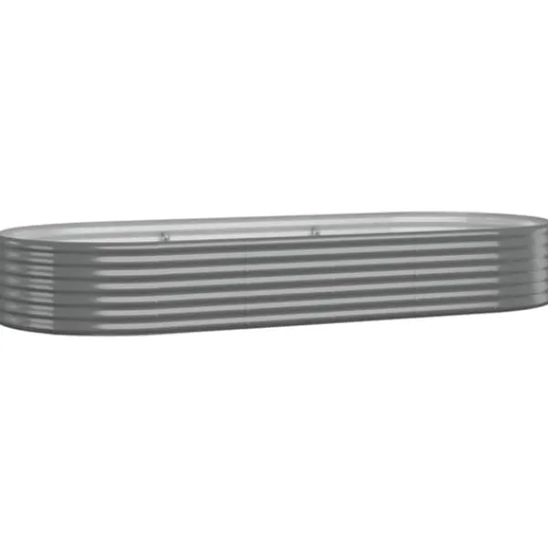 Plantningsbænke^Galvaniseret plantekasse 249x100x36 cm - Robust og vejrbestandig | Farve: Grå
