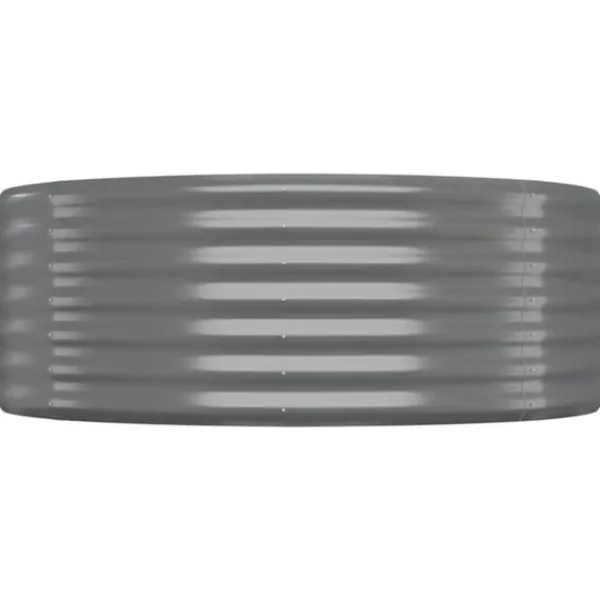 Plantningsbænke^Galvaniseret plantekasse 249x100x36 cm - Robust og vejrbestandig | Farve: Grå