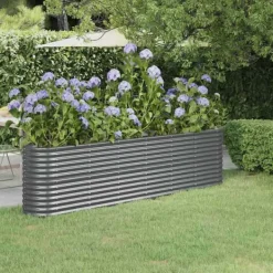 Discount Galvaniseret plantekasse 260x40x68 cm - Højbed til have og terrasse | Farve: Antracitgrå Plantningsbænke