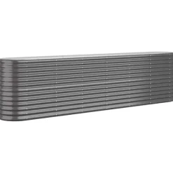 Discount Galvaniseret plantekasse 260x40x68 cm - Højbed til have og terrasse | Farve: Antracitgrå Plantningsbænke
