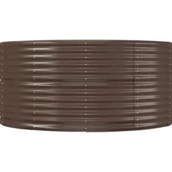 Plantningsbænke^Galvaniseret plantekasse i stål - Højbed til have og balkon | Størrelse: 367x140x68 cm | Farve: Brun