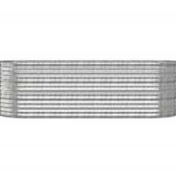 Plantningsbænke^Galvaniseret plantekasse i stål - Højbed til have | Farve: Sølv | Størrelse: 224x80x68 cm