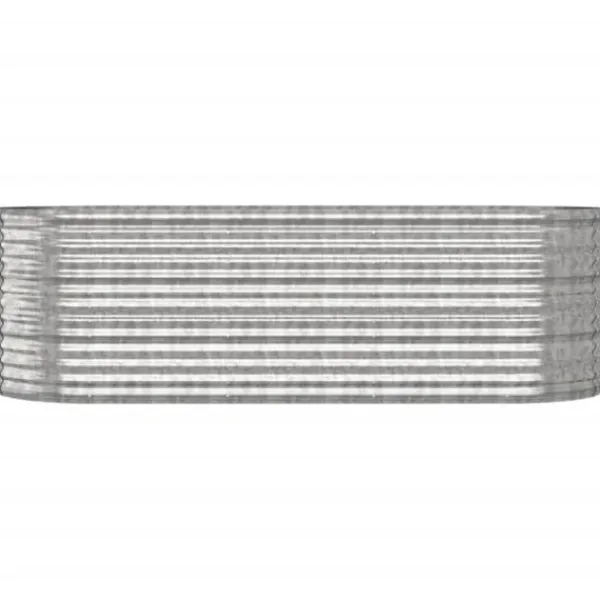Plantningsbænke^Galvaniseret plantekasse i stål - Højbed til have | Farve: Sølv | Størrelse: 224x80x68 cm