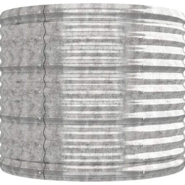Plantningsbænke^Galvaniseret plantekasse i stål - Højbed til have | Farve: Sølv | Størrelse: 224x80x68 cm