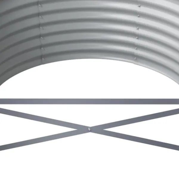 Discount Galvaniseret plantekasse i stål - Højbed til planter | Størrelse: 440x80x36 cm | Farve: Sølv Plantningsbænke