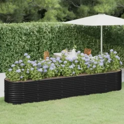 Best Galvaniseret plantekasse 368x80x68 cm | Farve: Antracitgrå Plantningsbænke