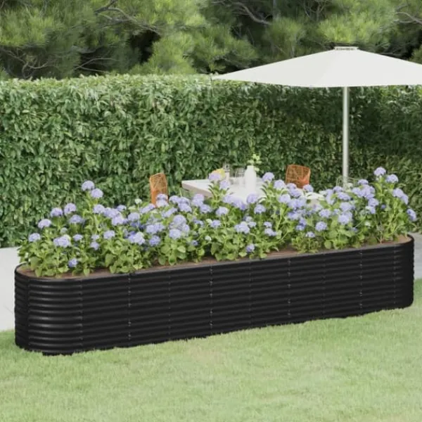 Best Galvaniseret plantekasse 368x80x68 cm | Farve: Antracitgrå Plantningsbænke