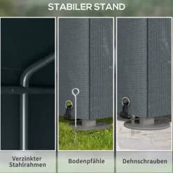 Skure, Garager & Carports^Garage telt 1,6×2,18×1,72 m, UV-beskyttelse, vandafvisende, rulleport, grå