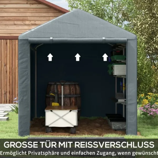 Skure, Garager & Carports^Garage telt, 160x218x172 cm, mørkegrå