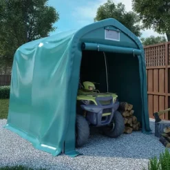 Online Garagetält i PVC - Vattentålig förvaring för fordon | Storlek: 2,4x2,4 m | Färg: Grön Skure, Garager & Carports