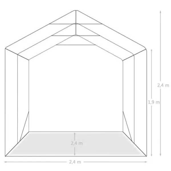 Online Garagetält i PVC - Vattentålig förvaring för fordon | Storlek: 2,4x2,4 m | Färg: Grön Skure, Garager & Carports