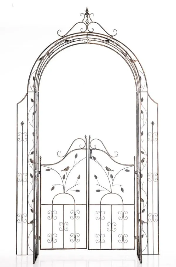 Buer, Spalier, Lysthuse Uden Tag^Garden Arch med Gate - Rose Arch - Iron Construction, Langs varig robust