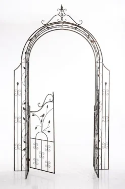 Buer, Spalier, Lysthuse Uden Tag^Garden Arch med Gate - Rose Arch - Iron Construction, Langs varig robust