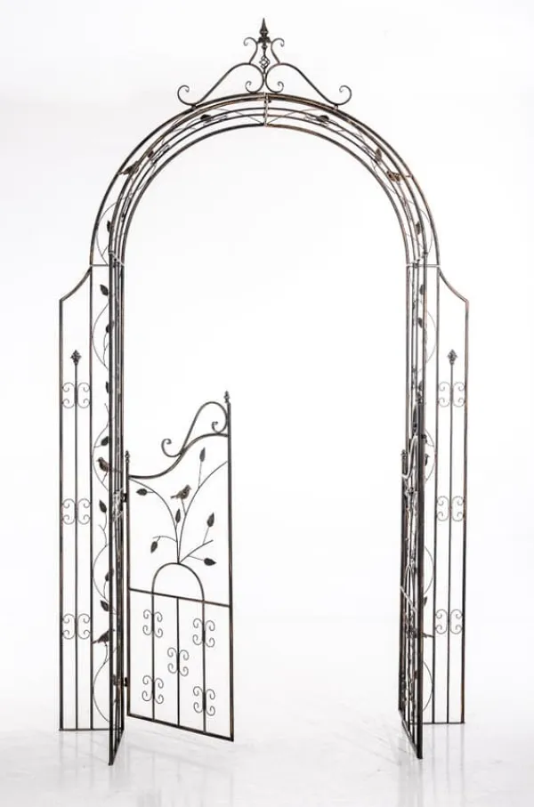 Buer, Spalier, Lysthuse Uden Tag^Garden Arch med Gate - Rose Arch - Iron Construction, Langs varig robust