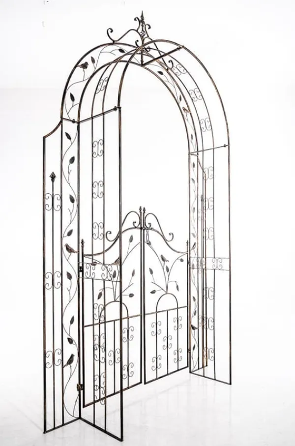 Buer, Spalier, Lysthuse Uden Tag^Garden Arch med Gate - Rose Arch - Iron Construction, Langs varig robust
