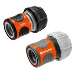 Gardena Vanding^lynkoblinger og Aquastop Ø19 mm – Til begyndelsen og slutningen af slangen – Med det originale -system – Vejr- og UV-bestandig