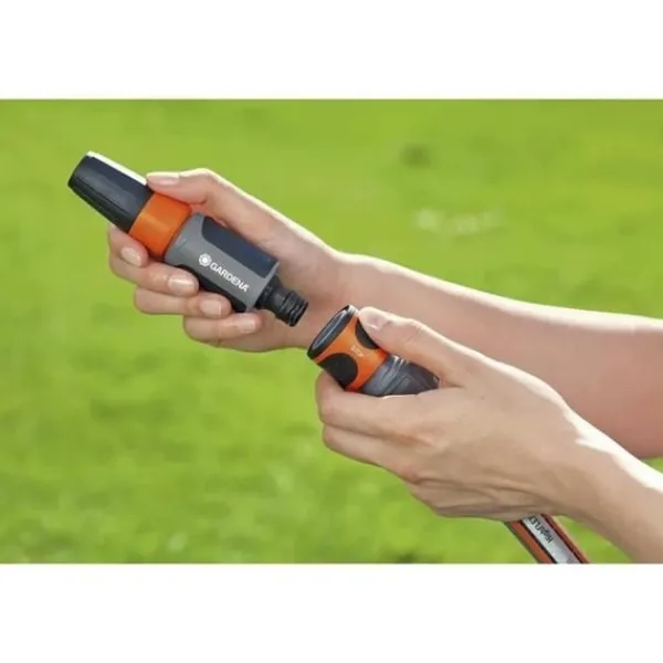 Gardena Vanding^lynkoblinger og Aquastop Ø19 mm – Til begyndelsen og slutningen af slangen – Med det originale -system – Vejr- og UV-bestandig