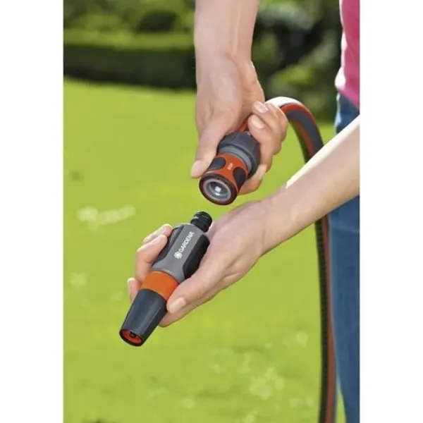 Gardena Vanding^lynkoblinger og Aquastop Ø19 mm – Til begyndelsen og slutningen af slangen – Med det originale -system – Vejr- og UV-bestandig