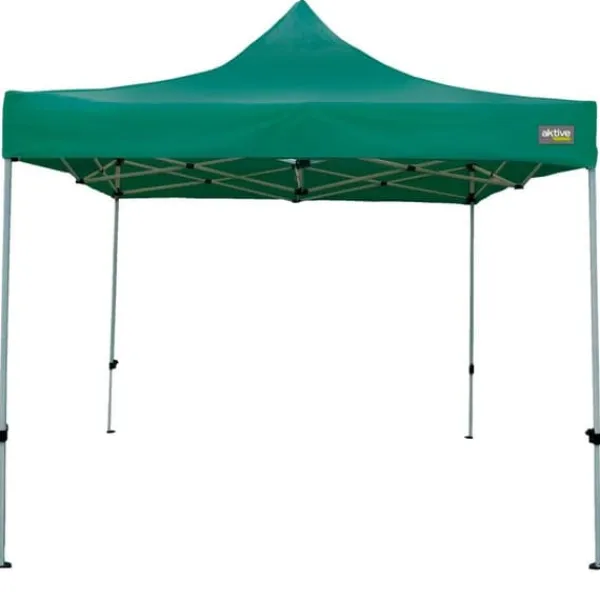 Telte & Lysthuse^Gazebo Aktive Foldbar Justerbar højde Stål Polyester 420D Oxford Grøn 300 x 320 x 300 cm