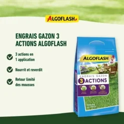 Online Gazongödsel - Algoflash Naturasol - 3 Åtgärder - 3 kg Gødningsmidler
