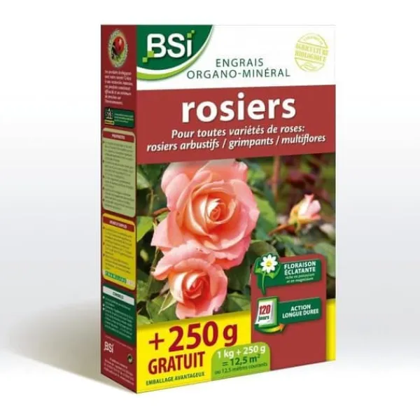 Gødningsmidler^Gödsel för ekologiska rosenbuskar - BSI - Lysande blomning - Långvarig verkan - 12,5 m²