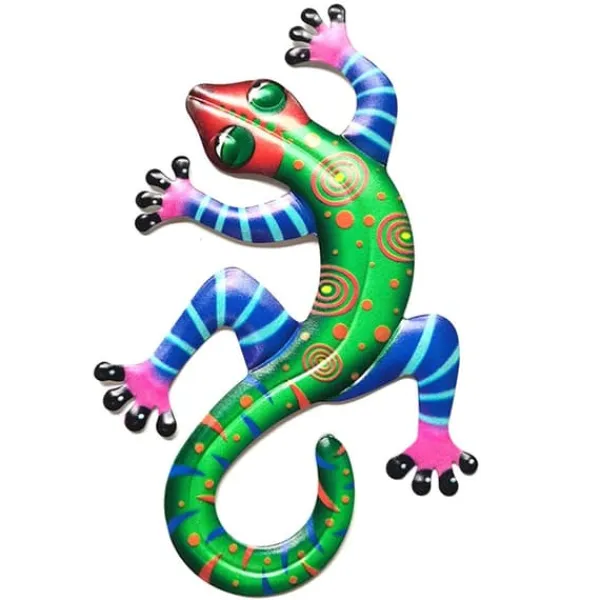 Havedekorationer^Gecko Lizard Vægskilt Have Ornament 14x21,8x0,8cm - Grøn