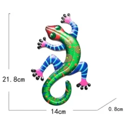 Havedekorationer^Gecko Lizard Vægskilt Have Ornament 14x21,8x0,8cm - Grøn