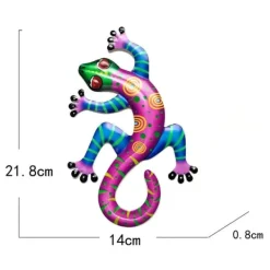 Havedekorationer^Gecko Lizard Vægskilt Have Ornament 14x21,8x0,8cm - Lyserød