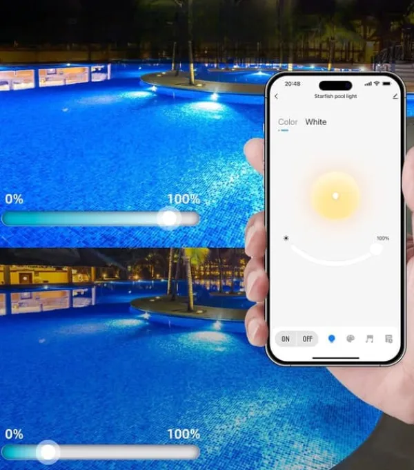 Pool- & Spatilbehør^GedFong App-styret LED Poollampe Hvid