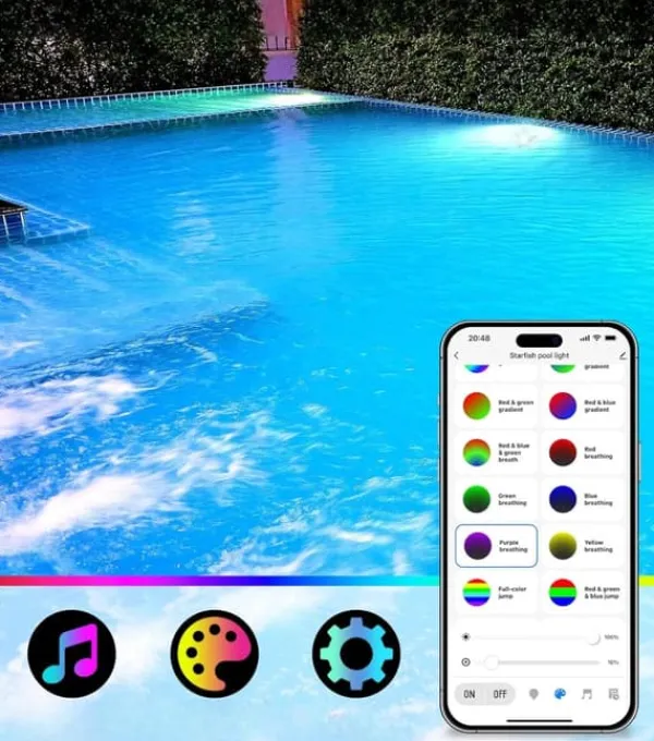 Pool- & Spatilbehør^GedFong App-styret LED Poollampe Hvid