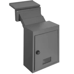 Clearance Gennem væggen drop boks 12,5x6,3x16,9" postkasse med kodelås, mørkegrå, sikker postlevering Postkasser & Brevindkast