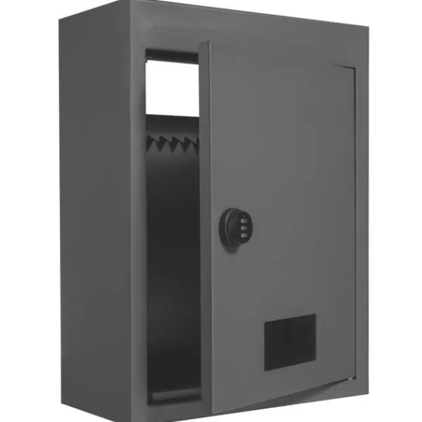 Clearance Gennem væggen drop boks 12,5x6,3x16,9" postkasse med kodelås, mørkegrå, sikker postlevering Postkasser & Brevindkast