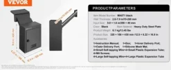 Discount Gennem Væggen Postkasse, Kraftigt Stål, Nem Installation,sort Postkasser & Brevindkast