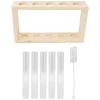 Kit Til Plante- & Urtedyrkning^Gennemsigtigt reagensglas planteterrarium med træstativ til urter - observer vækststatus