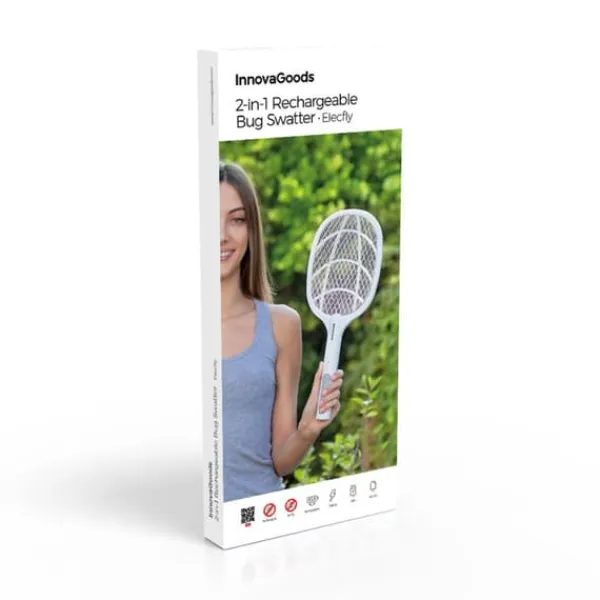 Fluesmækkere^Genopladelige Insect Killer Ketcher med UV Light 2 i 1 Elecfly InnovaGoods