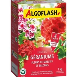 Gødningsmidler^Geranium gödselmedel, blommor av sängar och balkonger - Algoflash naturasol - 1 kg