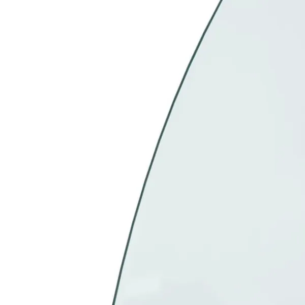 Tilbehør Til Brændeovne & Pejse^Glas - Living glasplade til pejs 800x600 mm halvrund