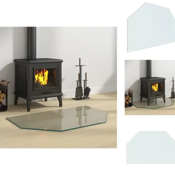 Online Glas - Living glasplade til pejs 80x50 cm sekskantet Tilbehør Til Brændeovne & Pejse