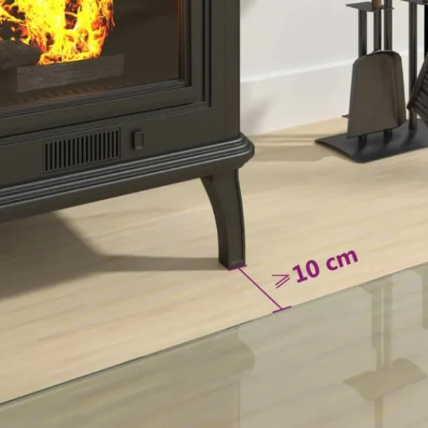 Online Glas - Living glasplade til pejs 80x50 cm sekskantet Tilbehør Til Brændeovne & Pejse