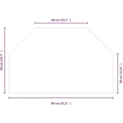 Online Glas - Living glasplade til pejs 80x50 cm sekskantet Tilbehør Til Brændeovne & Pejse