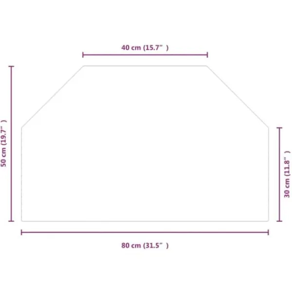 Online Glas - Living glasplade til pejs 80x50 cm sekskantet Tilbehør Til Brændeovne & Pejse