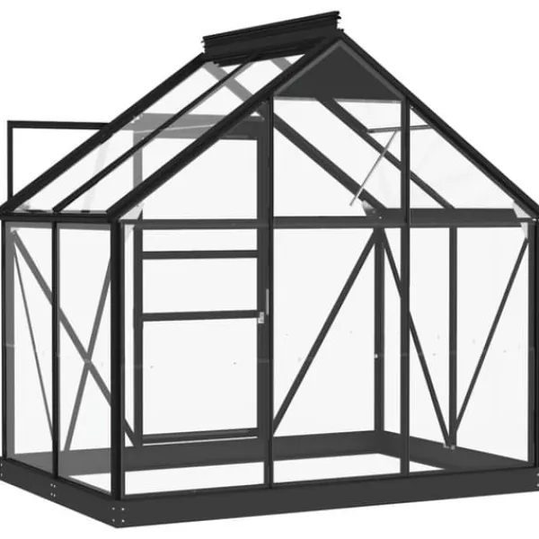 Discount Glasdrivhus i aluminium - UV-bestandigt og varmeisoleret | Størrelse: 155x103x191 cm | Farve: Antracitgrå Drivhus