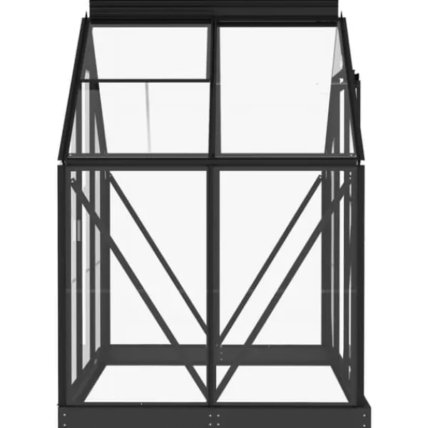 Glasdrivhus 155x103x191 cm aluminium antracitgrå - Drivhus - Drivhuse - Home & Living Drivhus