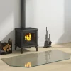 Tilbehør Til Brændeovne & Pejse^Glasplade til pejs 120x60 cm | Hærdet glas | Sekskantet | Varmebestandig